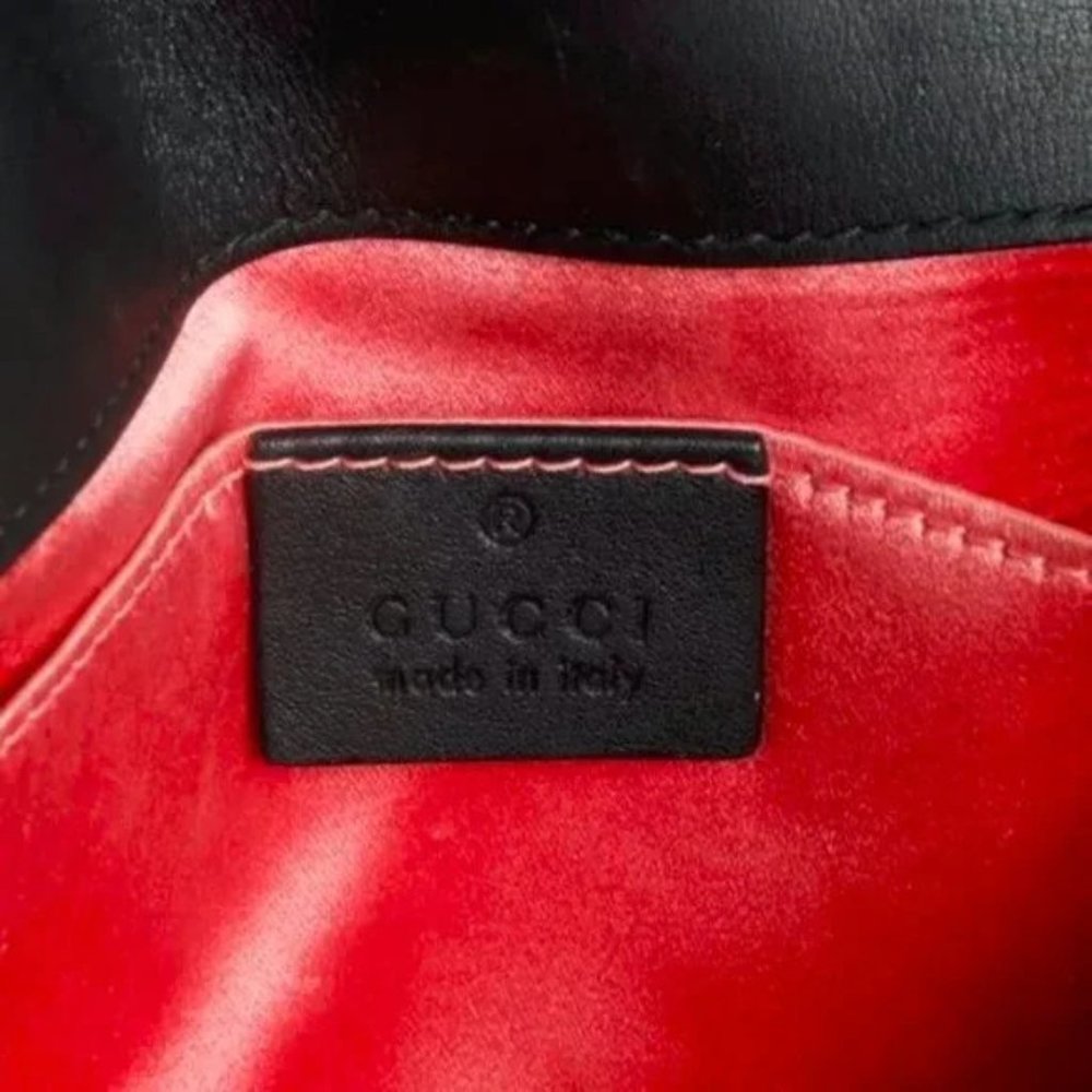 *SOLD* Gucci Mini Black Velvet GG Marmont Shoulder Bag - Picture 10 of 12